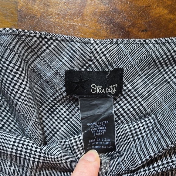 Star City Y2K Black And White Plaid Mid-Rise Cuffed Trouser Pants Size 7 - Picture 3 of 15